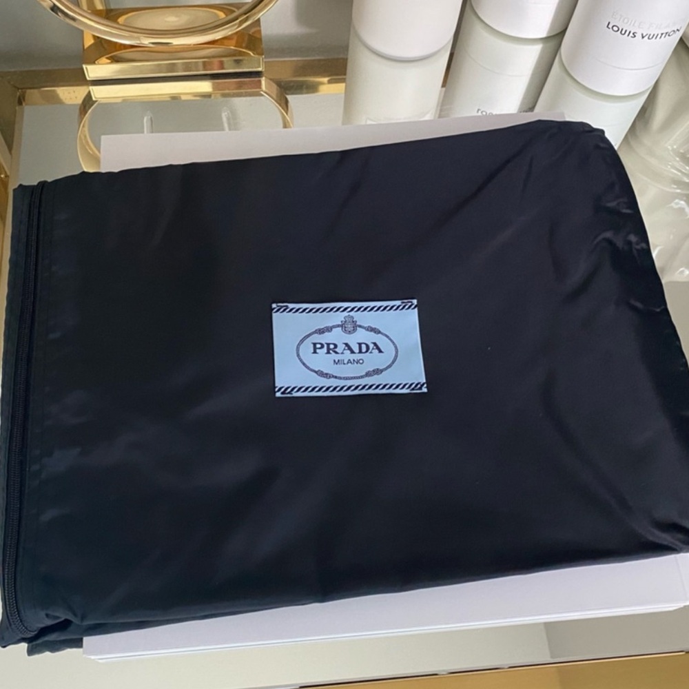 Prada Black Garment Bag with Blue Logo